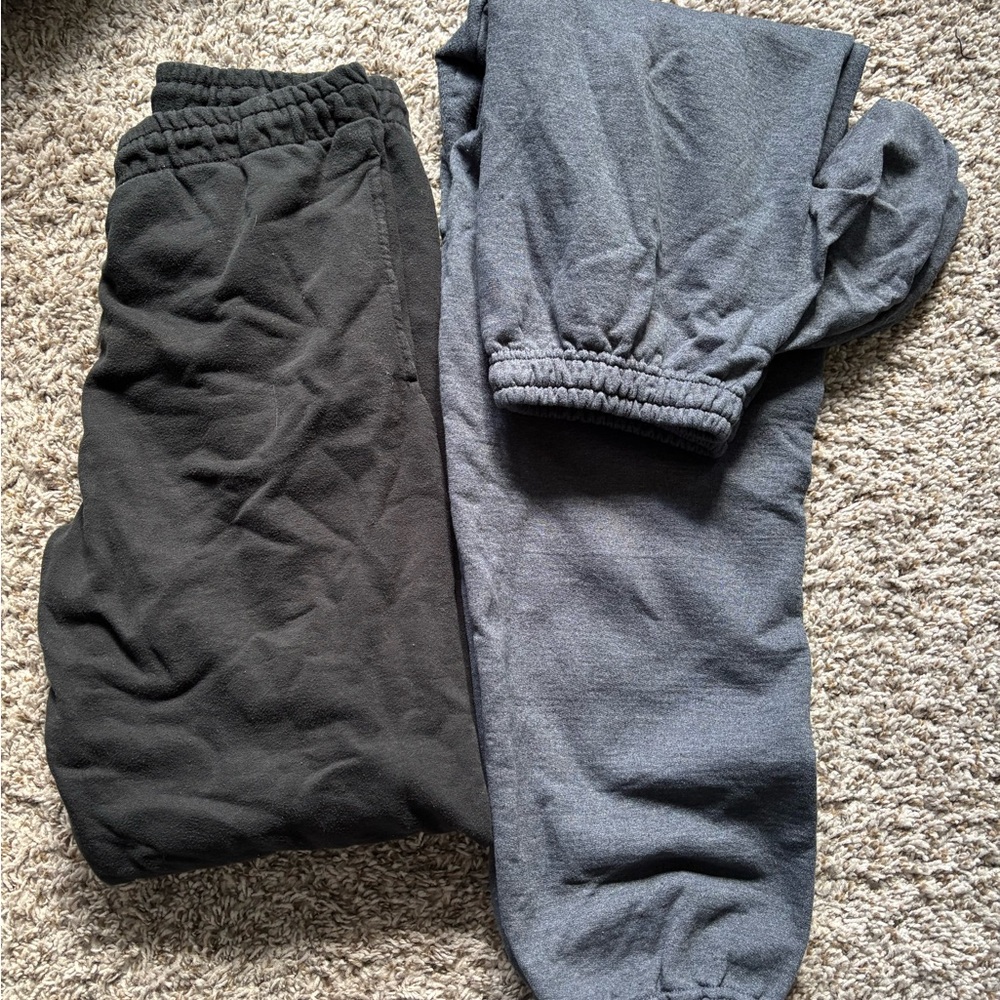 Men's Black and Gray Sweatpants